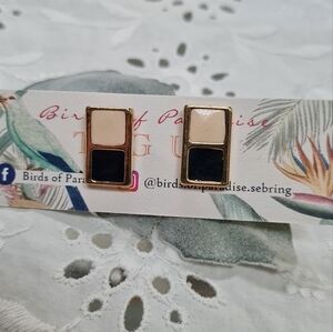 Vintage Square Enamel Monet Earrings
